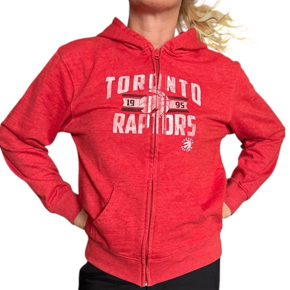 Vintage 1995 NBA Toronto Raptors Red Hoodie Sweatshirt - Picture 1 of 7
